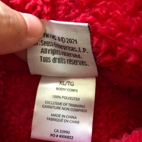 Merry Grinchmas Red Holiday Sherpa Cropped Sweater - Picture 5 of 5